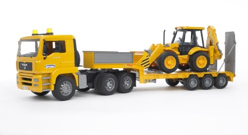 Bruder - camion man tga et sa remorque surbaissée avec tractopelle jcb 4cx (échelle 1:16) code EAN 0787799991961 