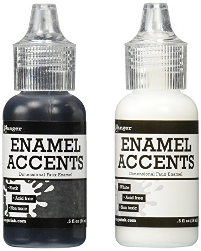 Émail accents de, noir et blanc