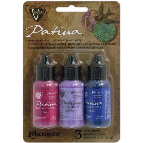 0,5 oz antique fenêtre ruby/opalite/cobalt pati...