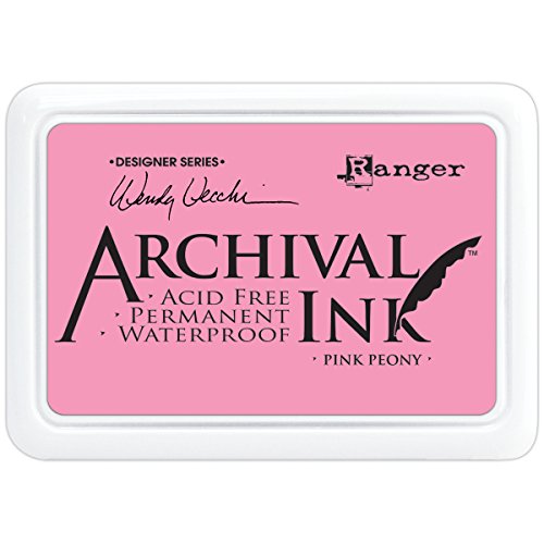 Tampons d'encre d'archives, rose pivoine