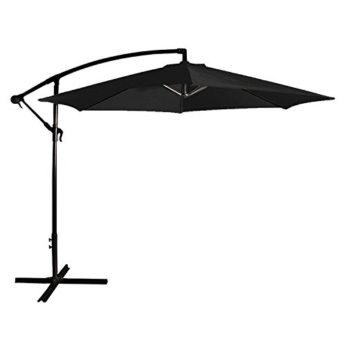 Parasol déporté rond 3m de diamètre - noir