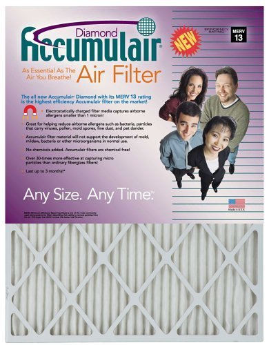 Accumulair 24x28x2 (Actual Size) Accumulair Diamond Filter MERV 13 4-Pack by Accumulair code EAN 0789957470707 