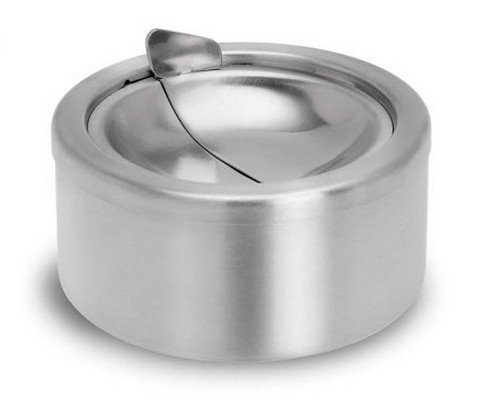 Cendrier à abattant en inox diamètre 12 cm