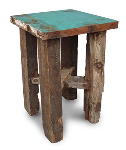 Ketut Chunky, tabouret, Petite table à café, recyclé et en teck recyclé en bois. Fabriqué à la main et issu du commerce équitable. Mobilier de jardin. code EAN 0790913463640 