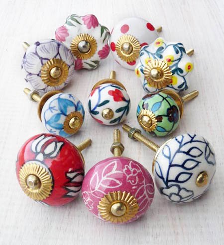 Vintage-Chic GEE-01 Lot De 12 Boutons De Tiroir Variés En