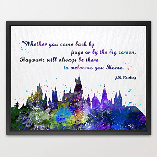 Dignovel Studios dignovel Studios Château de Poudlard Citation Harry Potter Illustration Aquarelle Art Print Citation amitié Nursery Enfants Art Print cadeau d'anniversaire de mariage n382-unframed code EAN 0791082922303 