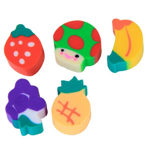 50 pcs Mini Gommes Colorées en Forme de Fruits