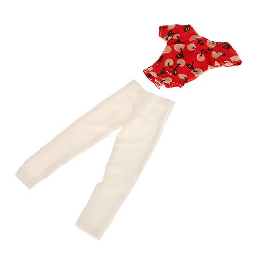 Rouge Top Pantalon Vêtement à Manche Courte Fix...