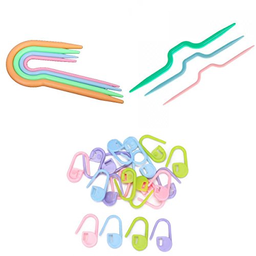 Lot 20pcs Crochet à épingle Marqueur Coloré + 7pcs Aiguille à Tricoter Pour Torsades 0791512843918 Générique