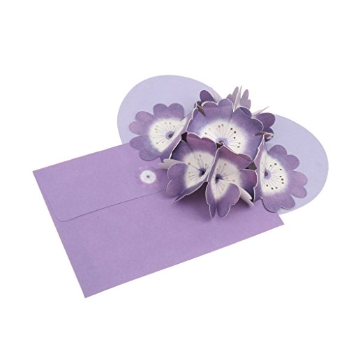 3D Carte de Vœux Motif Coeur Pop Up Fleur Epano...