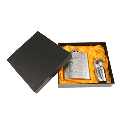 Generic Ensemble 7oz Flasque Alcool Whisky Flacon de Liqueur Portable Avec Entonnoir et 2 Gobelets - d'Argent code EAN 0791512872468 