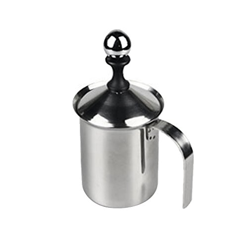 400ml Mousseur à Lait en Acier Inoxydable à Dou...