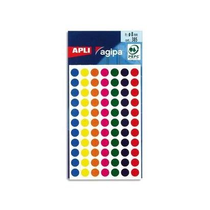 LOT DE 6 Etuis de 385 pastilles adhésives color...