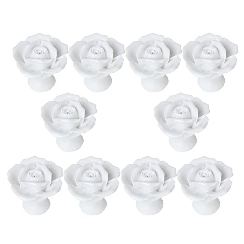 10pcs poignée bouton rose décoration porte meub...
