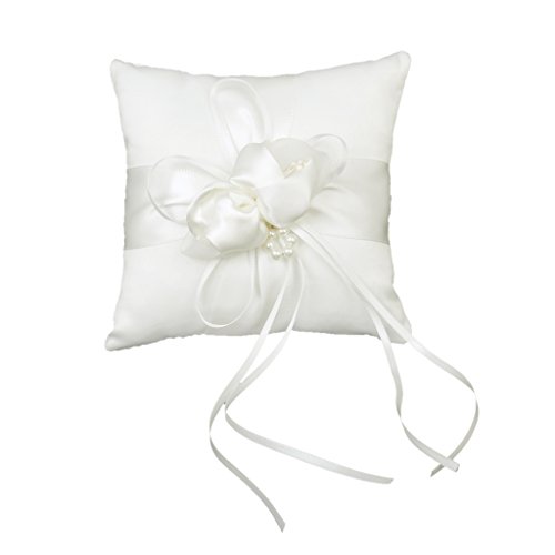 Générique Coussin Oreiller Porteur de Bague Anneau de Mariage 15cmx15cm - d'Ivoire code EAN 0796201000429 
