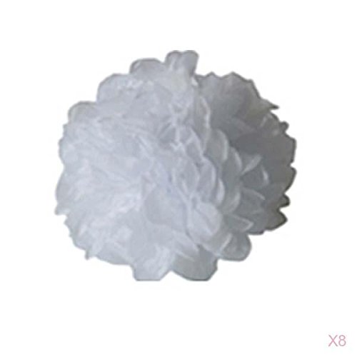 Lot de 8pcs Pompons Boule de Fleur en Papier de...