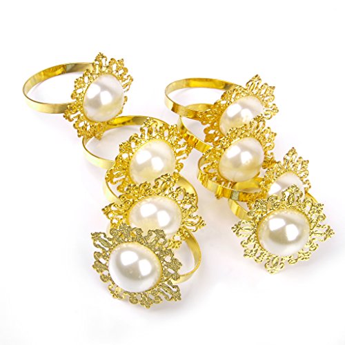 12pcs Ronds de Serviettes Porte-serviettes Déco...