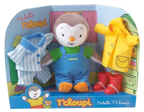 - 022694 - peluche - t'choupi s'habille -  21 cm