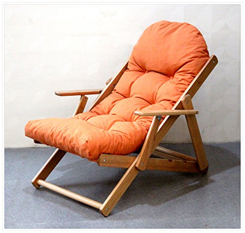 JM FURNITURE JM Fauteuil Relax Détente En Bois Massif 3 Position Inclinable (Orange) code EAN 0798220057811 
