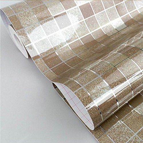 DooXoo dooxoo 45 x 200 cm CUISINE PVC en papier d'aluminium self-adhensive mosaïque Stickers huile papier peint Stickers Muraux Miroir de salle de bains Sticker mural imperméable, PVC, marron, Taille M code EAN 0798220502168 