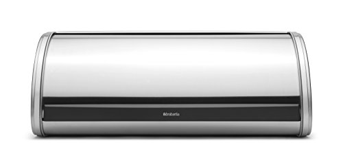 Boite à pain avec couvercle roulant acier matte