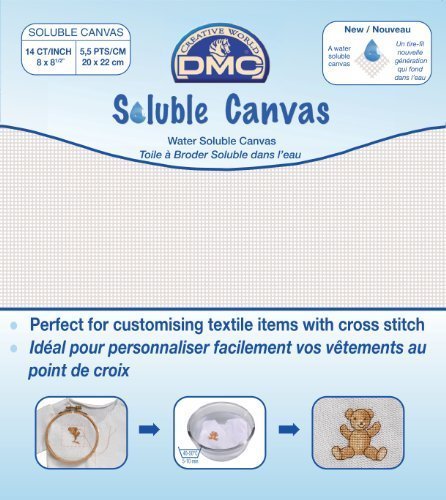 Toile a broder soluble dans l'eau aida dc90 8x8
