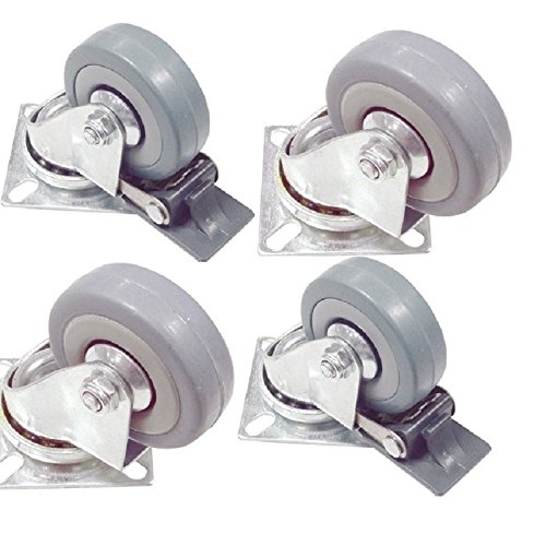 Lot de 4 roulettes diamètre 50mm sur platine 0799456881676 WTE