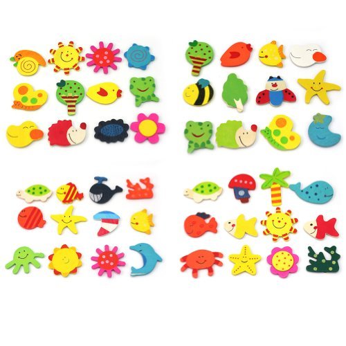 12 en Bois Aimant Frigo Magnet Animaux Sticker ...