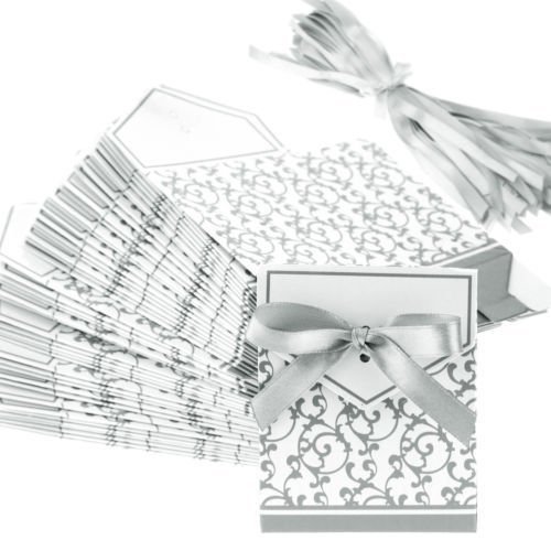 ColorMaxNet ColorMax Argent 100 Boîtes à Dragées Pour Sacs 0799559260927 (0799559260927)
