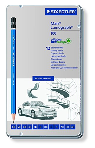 - mars lumograph 100 - boîte métal 12 crayons g...