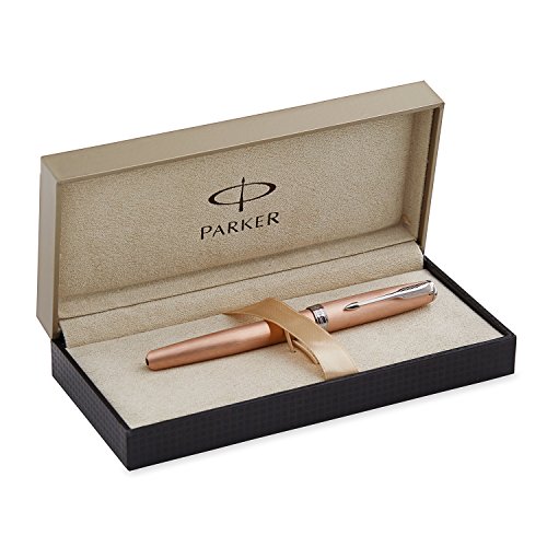 Parker Sonnet stylo roller pointe fine attributs chromés or/rose code EAN 0799916447343 