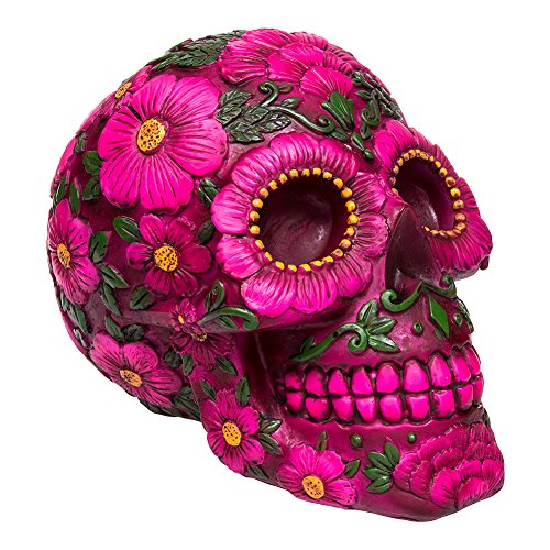 Sugar skull tireliretête de mort coloré et fleu...