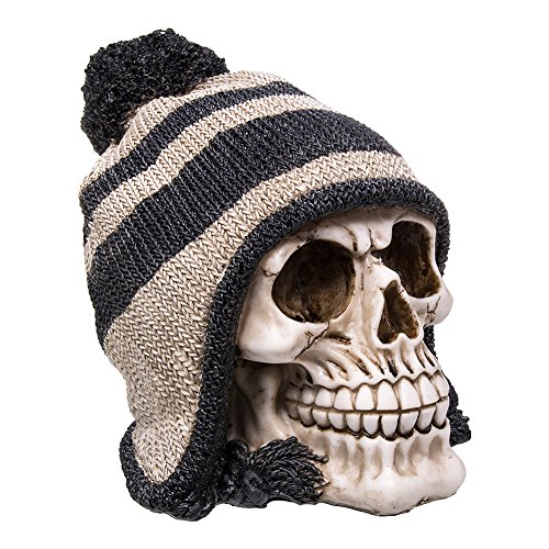 Skull tête de mort en résine avec bonnet - déco...