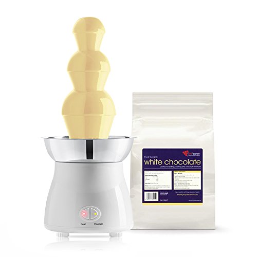 Party Fountains Fontaine chocolat/chocolat fontaine (55 cm blanc) + Fondue Chocolat Belge JM Posner, blanc, 2,5 kg (Chocolat pour chocolat fontaine) code EAN 0806802973234 