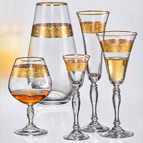 MidaART Flûtes Set Victoria cristal 24% PbO or 24 carats 6 x 180 ml 0806806508333 (0806806508333)