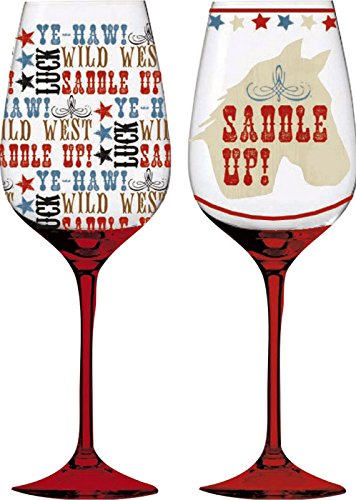 Montez en selle-Verre à vin-Lot de 2