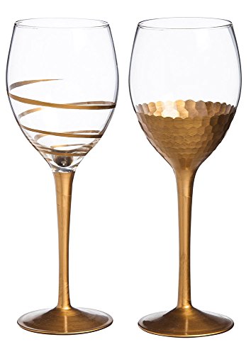 Cypress Home Or métallique peint à la main occasion spéciale Verres à vin - Lot de 2 code EAN 0808412284328 