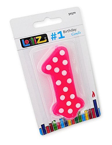 LolliZ Bougie pour 1er anniversaire - pois rose 0810550024513 (0810550024513)