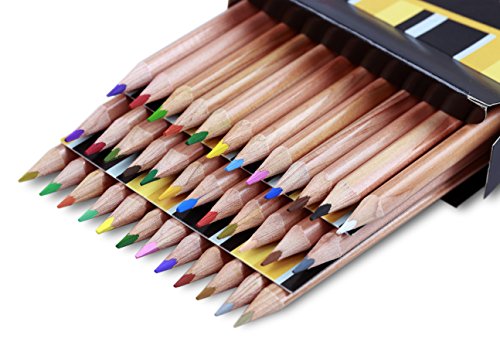 Solabela Crayons de couleur Solabela triangulaire, en bois de cèdre - Set de 36. Premium Quality Artist Set 0810550025527 (0810550025527)