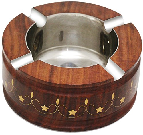 Rond cendrier - fait à la main avec bois - quat...