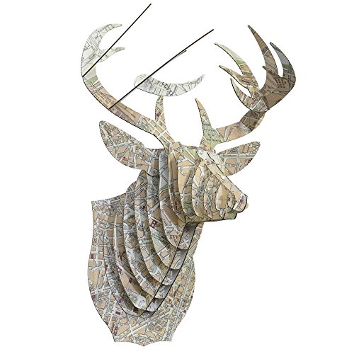 BUCKY PARIS médium, cerf trophée en carton, Car...