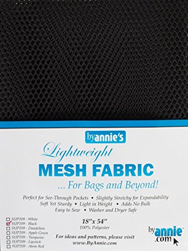 By Annie byannie sup209 de Black Lightweight Mesh Fabric, 18 x 54 "Env. 45,7 x 137 cm Tissu filet, 100 Percent Polyester, Noir, 28 x 20 x 1 cm 0815217020303 (0815217020303)