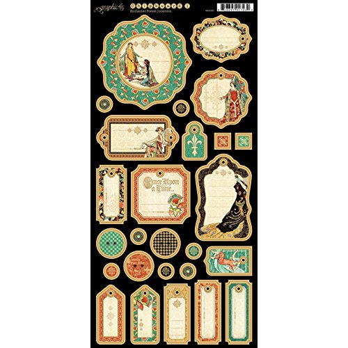 Forêt enchantée chipboard die-cuts 15 cm sheet-...