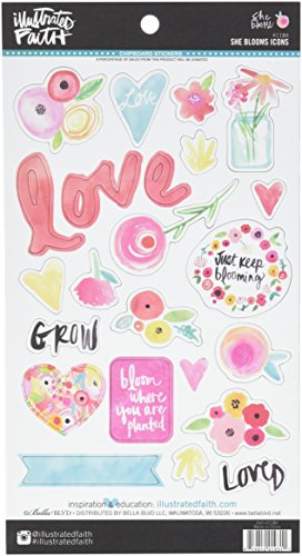 Illustrées faith elle fleurs aggloméré icons-, ...