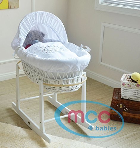 Ensemble couffin en osier naturel avec matelas,...