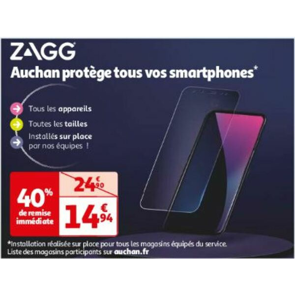  40 % De Ri Sur Clear+  Zagg code EAN 0840056144583 