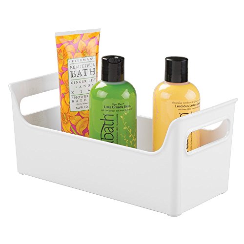 MetroDecor Corbeille de rangement de meuble de salle de bain, mDesign, pour produits cosmétiques, de santé et de beauté / nécessaire de bain, serviettes - Blanc 0841247108520 (0841247108520)
