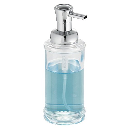 MetroDecor Distributeur de savon-mousse en verre, mDesign, à pompe pour cuisine ou salle de bains - Transparent / Chromé 0841247124131 (0841247124131)