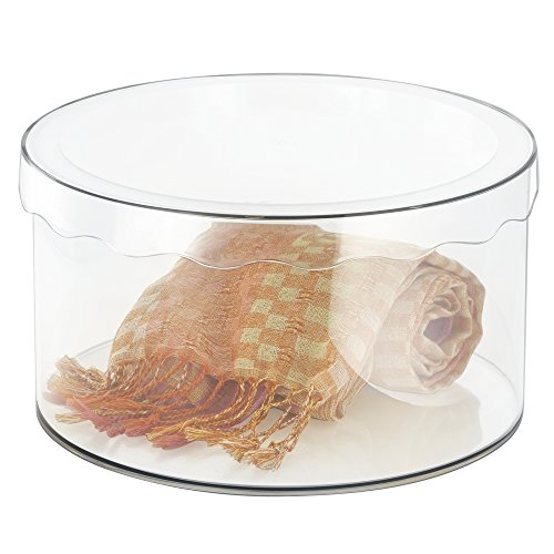 MetroDecor Boîte de rangement ronde pour placard, mDesign, avec couvercle - Moyen, Transparent 0841247126999 (0841247126999)