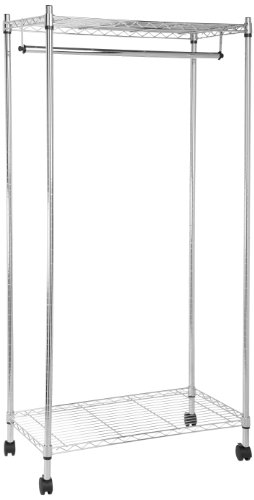 Portant à vêtements avec étagères supérieure et...